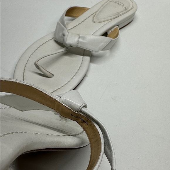 Alexandre Birman Clarita Sandal Naked Flat Leather Thong Shoes White Size 37 7 - Picture 10 of 11
